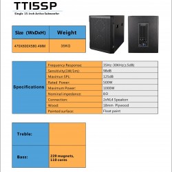 TT15SP SINGLE 15INCH DSP ACTIVE SUBWOOFER