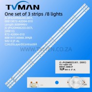 JS-JP42DM082ED.007L(00813) LED STRIP R72-42D04-010 42INCH 8LED 6V 80.7CM