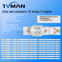 CRH-A653030051001BREV1.2 65INCH 5LED 607MM 3V