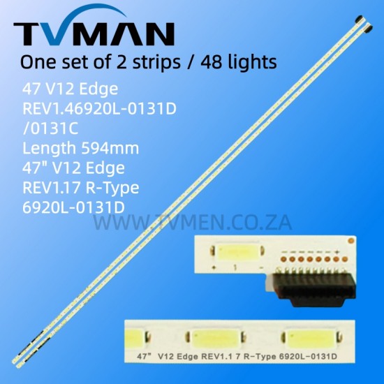 APPLICABLE LG 47LM615S/LS5600LED LIGHT 47'' V12 EDGE REV1.4 6920L-0131C D 47INCH 48LED 594MM
