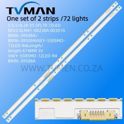 APPLICABLE SAMSUNG UA55K6800AJXXZ LED STRIPS V6EY_550SMO_72LED BN96-39508A/509A 55INCH 72LED 674MM 3V