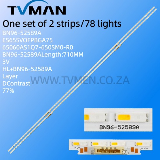 APPLICABLE SAMSUNG QA65Q70AAJXXZ LED LIGHT LM41-01052B/C BN96-52589A S1Q7-650SM0-R0 65INCH 710MM 78LED 3V