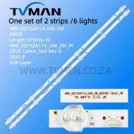 HRS-SQY32A114 -2X6-2W-MCPCB 32INCH 57.5CM 6LED 3V
