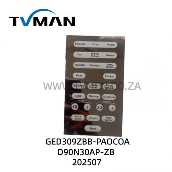 MICROWAVE TOUCHPAD  GED309ZBB-PAOCOA