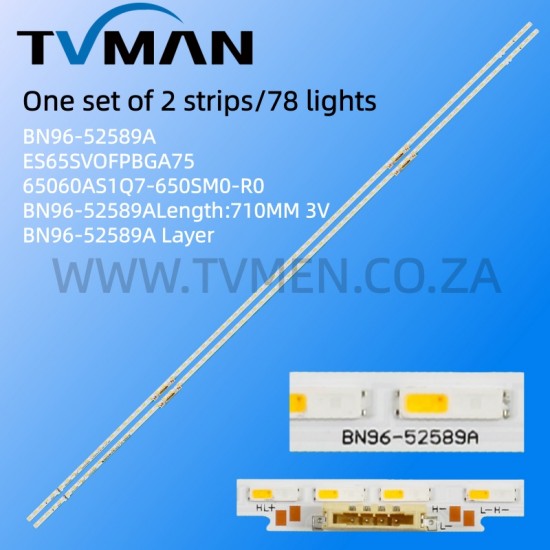 APPLICABLE SAMSUNG QA65Q70AAW LED STRIPS LM41-01052B BN96-52589A S1Q7-650SM0-R0 65INCH 78LED 3V 710MM