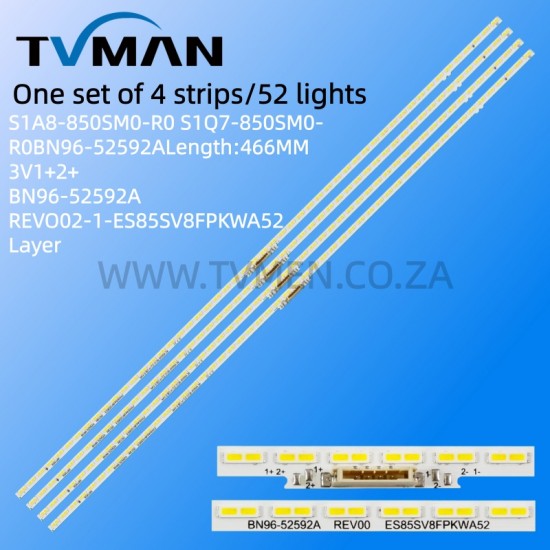APPLICABLE SAMSUNG UA85AU8000 85AU8K LED STRIPS BN96-52592A ES85SV8FPKWA52 52LED 3V 466MM