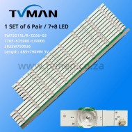 75G51 75A3 75G25 303SW750036 SW75D15L-ZC66AG-05 SKYWORTH LED STRIPS 75INCH 7+8LED 3V