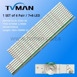75G51 75A3 75G25 303SW750036 SW75D15L-ZC66AG-05 SKYWORTH LED STRIPS 75INCH 7+8LED 3V