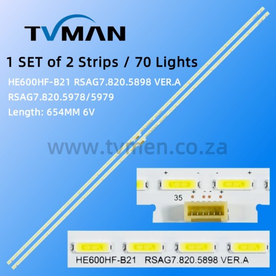 APPLICABLE HISENSE LED60K5500U LED60EC550A LED LIGHT RSAG7.820.5898/5978