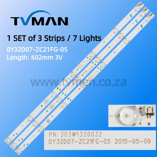 SINOTEC STL-32VN80 STL-32VN86 LED LIGHT303WY315035 OY32D07-ZC14F-03 32INCH 3V 7LED 60CM