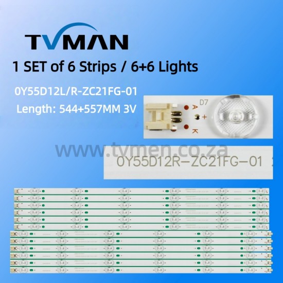 APPLICABLE SINOTEC STL-55N86 LED STRIPS Y55D12R-ZC21FG-01 303WY550040  55INCH 12LED 3V 1103MM