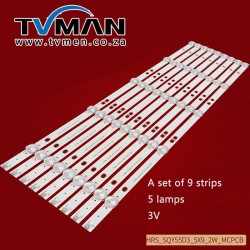 55 inch HRS-SQY55D3-5X9_2W-MCPCB 12mm V1 LED strip LCD TV backlight LED