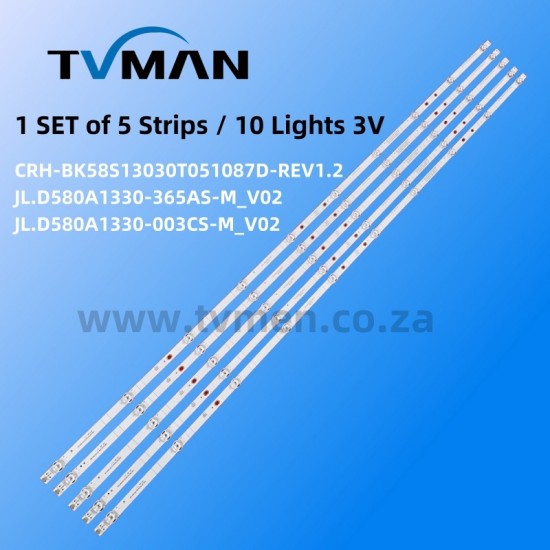 UNIVERSAL 58INCH 10LED 3V CRH-BK58S13030T051087D 1100MM