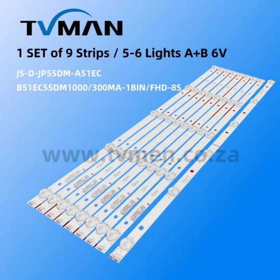 JVC SANSUI TELEFUNKEN LED STRIPS JS-D-JP55DM-A51EC B51EC 55DM1000/300MA-1BIN/FHD-8S