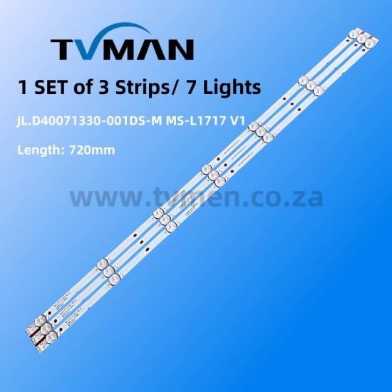 SKYWORTH SINOTEC  LED STRIPS RF-AZ400E30-0701S-11A1 MS-L1717 V1 40INCH 7LED 720MM