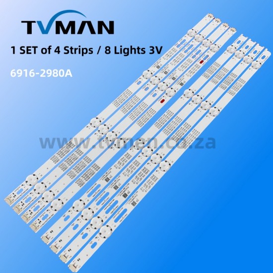 APPLICABLE LG 49UH610 49UH617T LED STRIPS 6916L-2709A 2710A 2711A 2712A 49INCH 8LED 3V