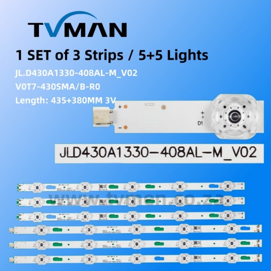 APPLICABLE SAMSUNG UA43TU7000KXXT UA43TU7000K LED BLACKLIGHT  BN96-50319 JL430A1330-408AL-M_V02