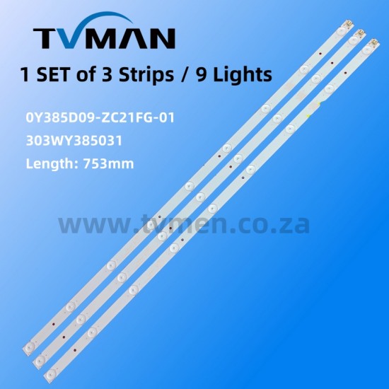 SINOTE STL-39VN86 STL-39VN77 TV LED LIGHT OY385D09-ZC21FG-01 303WY385031 39INCH 9LED 3V