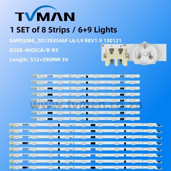 APPLICABLE SAMSUNG UA46F6400AJ/F5500AR/F LED STRIPS D2GE-460SCA-R3 2013SVS46F 46INCH 15LED 3V