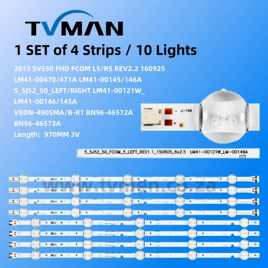 APPLICABLE SAMSUNG UA49M5300AJXXZ LED STRIPS 2015 SVS50 FHD FCOM L5/R5 REV 49INCH 10LED 3V