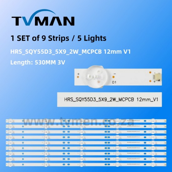 HRS_SQY55D3_5X9_2W_MCPCB 12mm_V1  55LED 5LED 3V