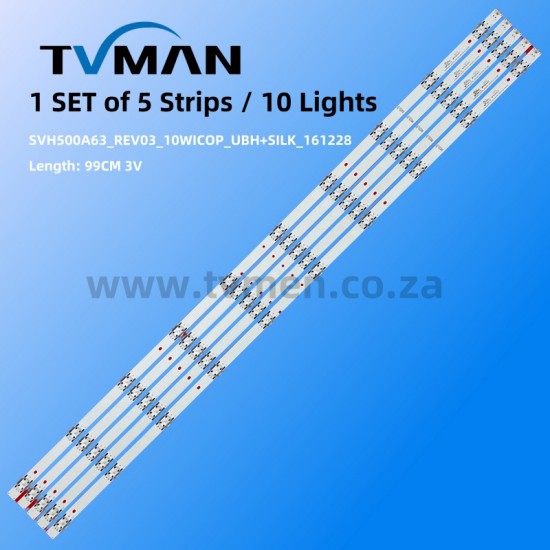 APPLICABLE HISENSE LED50EC520UA LED STRIPS SVH500A63_REV03_10WICOP +SILK_161228 50INCH 10LED 3V