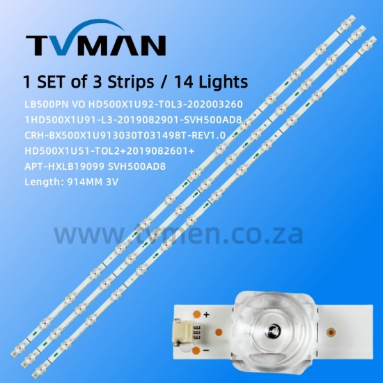 APPLICABLE HISENSE 50A7100FTUK LED STRIPS CRH-BX500X1U913030T031498T-REV1.0 50INCH 14LED 3V