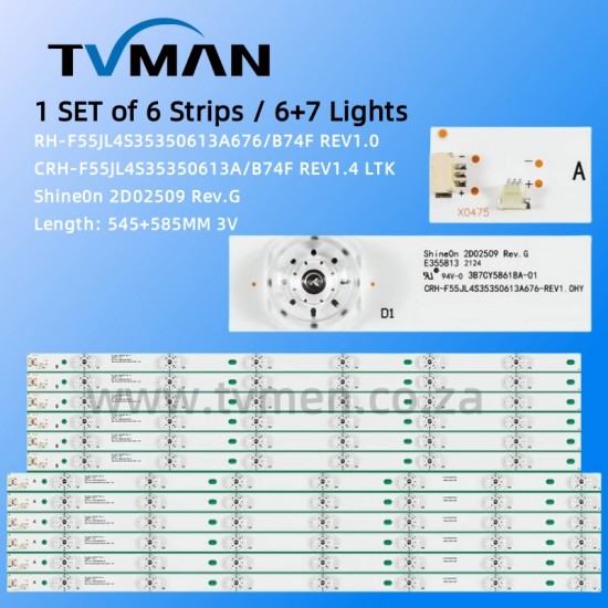 LE55U7860 2D02509 2D02510 2447620911T-02 2447620910T 55INCH 13LED 3V