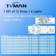 APPLECABLE SANSUI 65INCH STRIPS  DLED65HD 12X6 1003 E177671B/PEC 6LED 3V