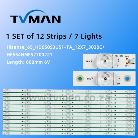 APPLICABLE HISENSE 65_HD650S3U51-TA_12X7_3030C/HE654NMF52700221 65INCH 7LED 6V