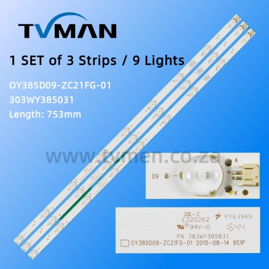 APPLICABLE SINOTEC STL-39VN77 STL-32VN86 39INCH 9LED 3V