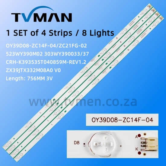 APPLICABLE SINOTEC LED-39B350 LE39D59SA LE39D58 OY39D08-ZC14F-04 39INCH 8LED 3V