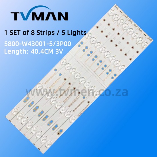 APPLICABLE SINOTE 43E3000 LED STRIPS 5800-W43001-3P00 A-SKA43D666 SCREEN RDL430WY 43INCH 5LED 3V