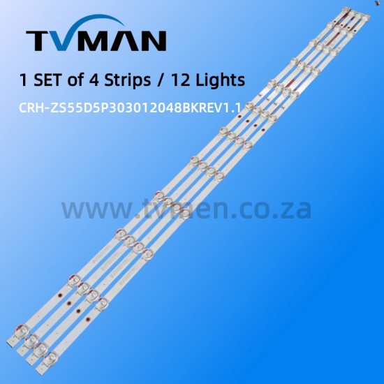 LU55G61 CRH-ZS55D5P303012048BKREV1.0 55INCH 12LED 3V
