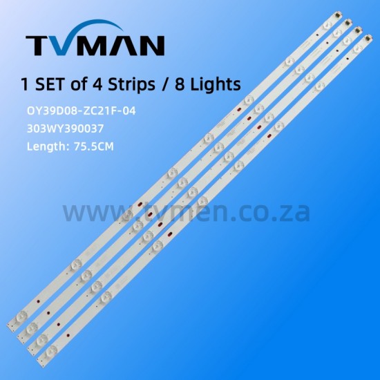 SINOTEC 39INCH LED STRIPS SHYS39D08-ZC21FG-01 OY39D08-ZC14F-04 8LED 3V