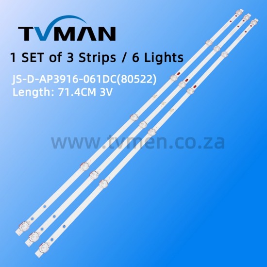 LY400-DH01 LY400-DH2 JS-D-AP3916-061DC(80522) 39INCH LED STRIPS 3V