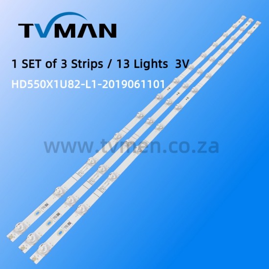 APPLICABLE HISENSE 55A7300FTUK LED STRIPS HD550X1U84-T0L1-2019122001+APT-HXLB19088 55INCH 13LED 3V
