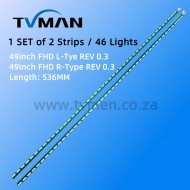 APPLICABLE LG 49LF5400 MAK63267301 LED STRIPS G1GAN01-0791A G1GAN01-0792A 49INCH 46LED 3V