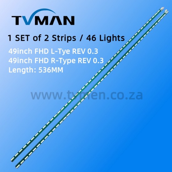 APPLICABLE LG 49LF5400 MAK63267301 LED STRIPS G1GAN01-0791A G1GAN01-0792A 49INCH 46LED 3V