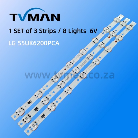 APPLICABLE LG 55UK6200PCA LED STRIPS LGIT.55UK63.REV00.170615 55INCH 8LED 6V