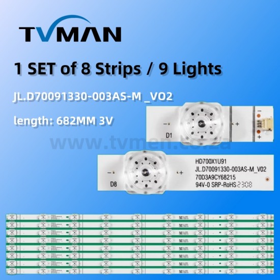 REPLACEMENT HISENSE 70A6G 70H6570G LED CRH-BX70X1U913030T080902H-REV1.2 70INCH 9LED 3V