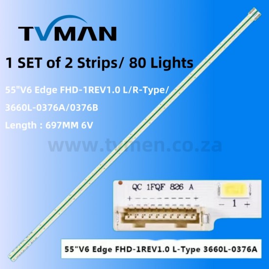 APPLICABLE SKYWORTH AND SINOTEC 55E72RD 55E92RD 55E83RS LED STRIPS 3660L-0376A 55V6EdgeFHDRE