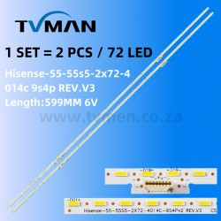 APPLICABLE HISENSE 55S7 HZ55E8A LED STRIPS Hisense_55_55s5_2x72_4014c_9s4P*2 RE