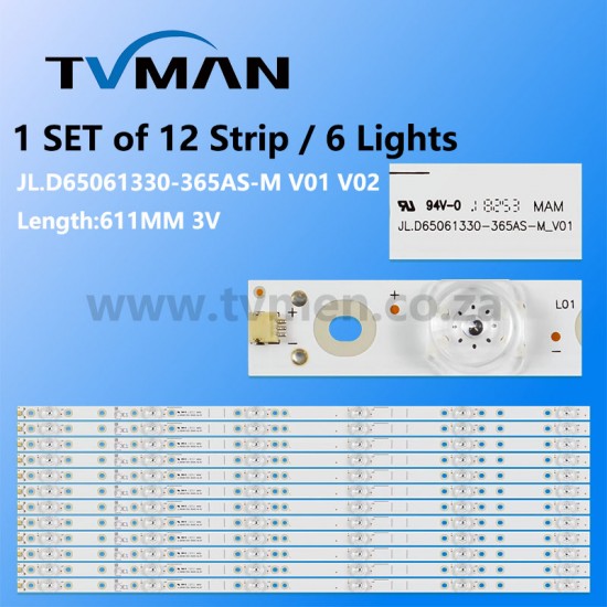 APPLICABLE HZ65A65 JL.D65061330-365AS-M_V01 02 65INCH 6 LED 3V 
