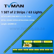 APPLICABLE LG 55LF630T 55LF6350 55LX570H 55 V15 ART3 FHD REV1.2 LED STRIPS