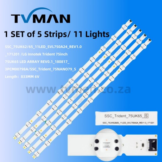 APPLICABLE LG LED STRIPS 75UK6200PCB  SSC_Trident_75UK65/62 11LED
