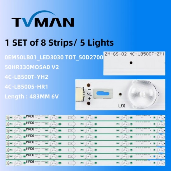 APPLICABLE TCL D50A710 50A810 50S100  4C-LB5005-HR1