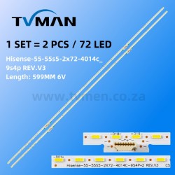 APPLICABLE HISENSE LED STRIPS HZ55U7A HZ55U8AC Hisense_55_55s5_2x72_4014c_9s4p