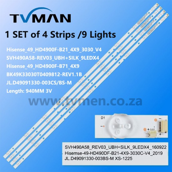 APPLICABLE HISENSE LED BLACKLIGHT LED49EC500U/K300U/EC520UA 49_HD490DF ...