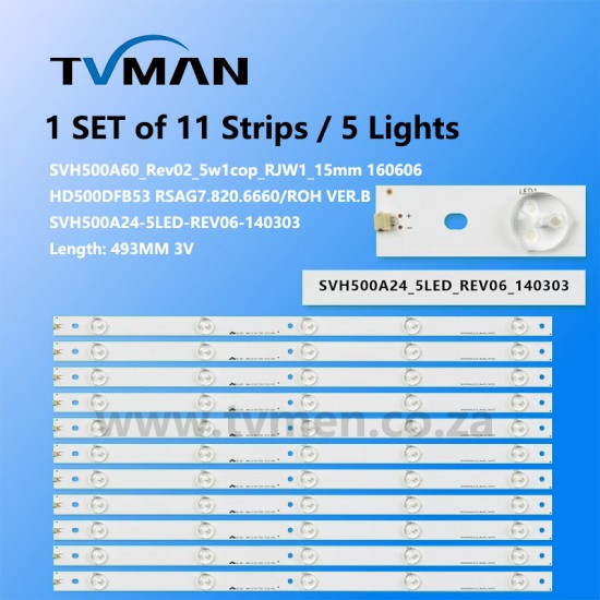 APPLICABLE HISENSE TV LED STRIPS LEDN50D36P SVH500A24-5LED-REV06-140303 50INCH